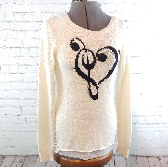 Hot Topic Sweaters - HOT TOPIC DISTRESSED LOVE NOTE SWEATER(814)
